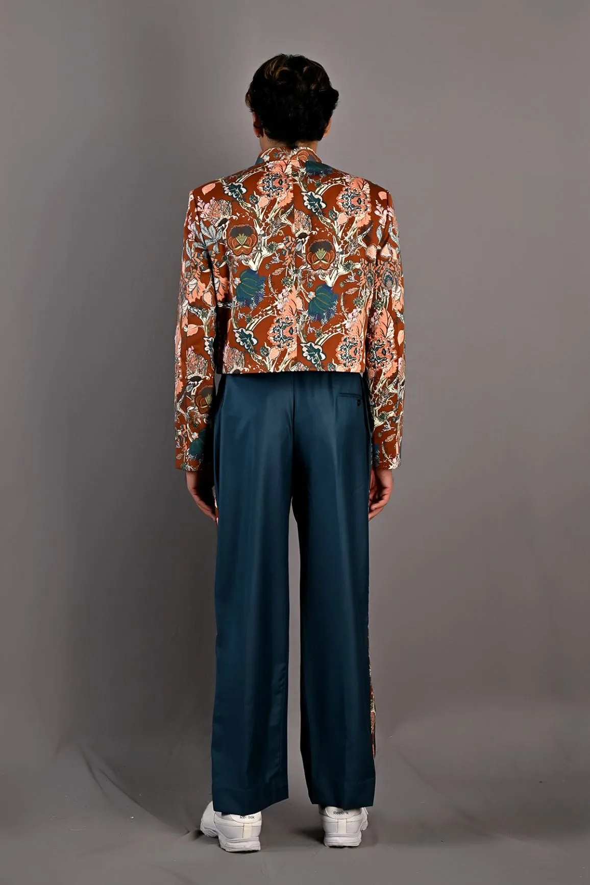 Sorrel - Maroon & Multi Printed Short Jacket With Kurta Set
