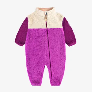 Souris Mini Baby Girls Sherpa Colorblock One Piece - Purple