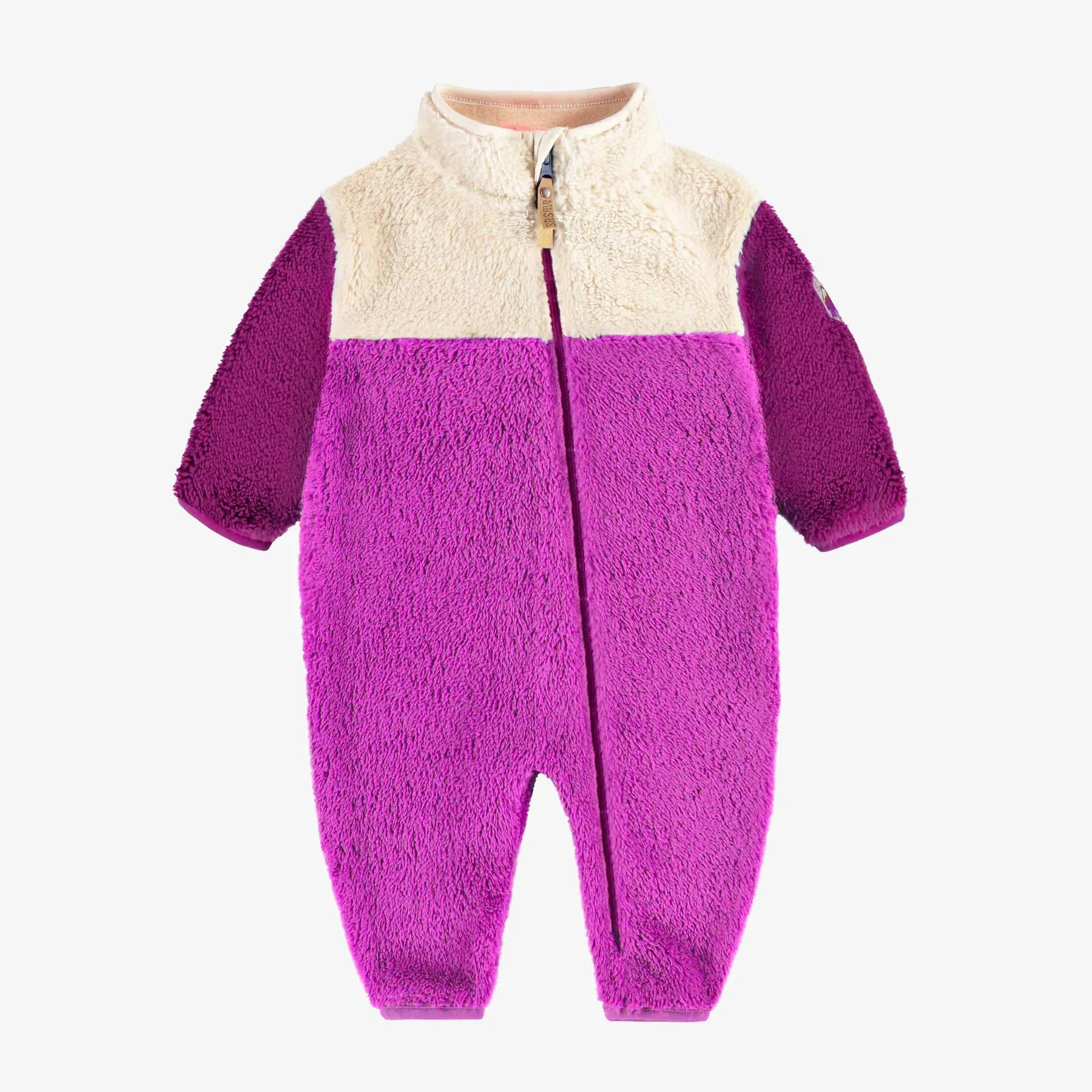 Souris Mini Baby Girls Sherpa Colorblock One Piece - Purple