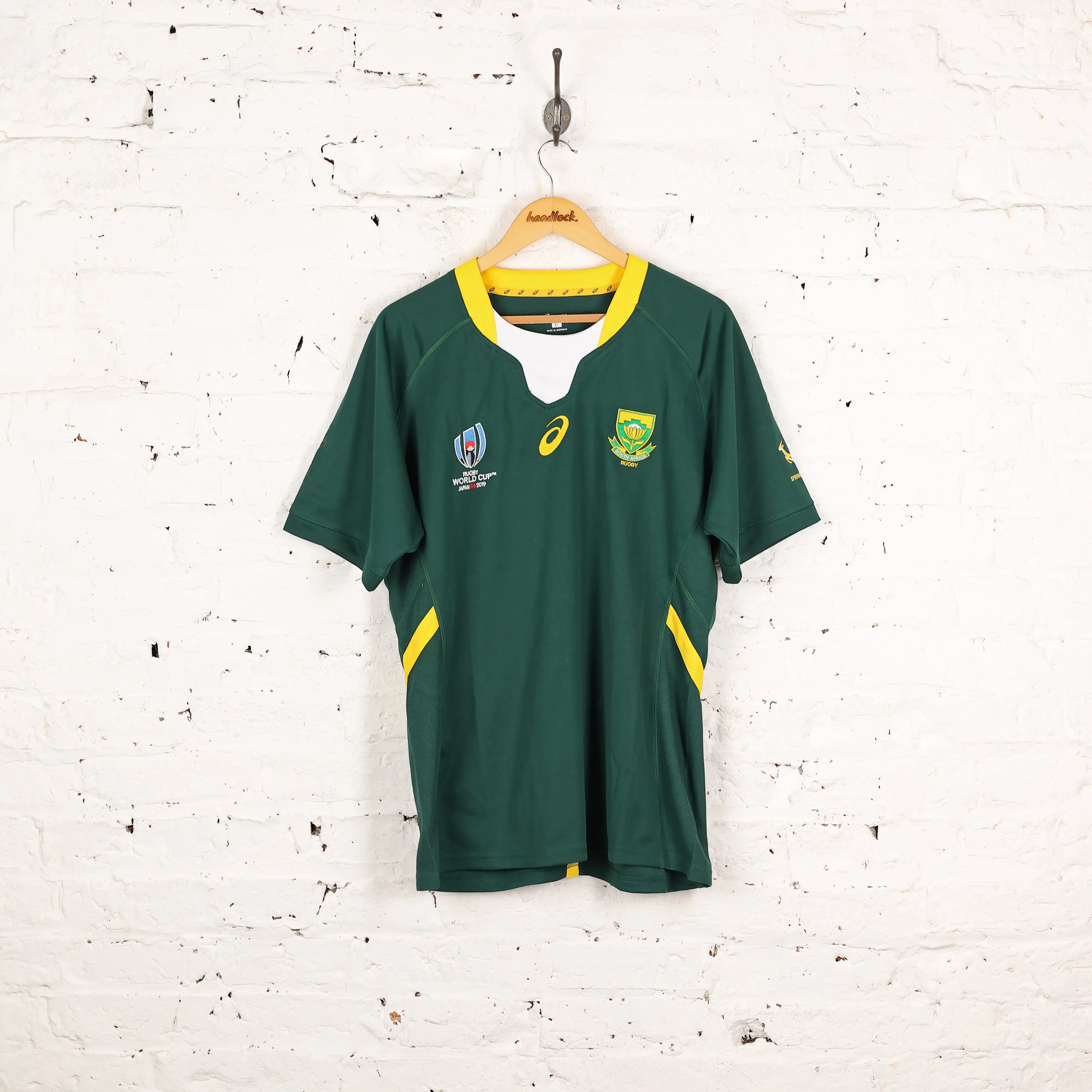 South Africa Asics 2019 Rugby Shirt - Green - XL