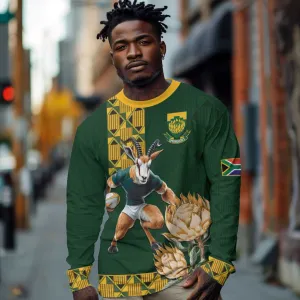 South Africa Rugby History World Champions Long Sleeve Shirt Springboks Make History LT9