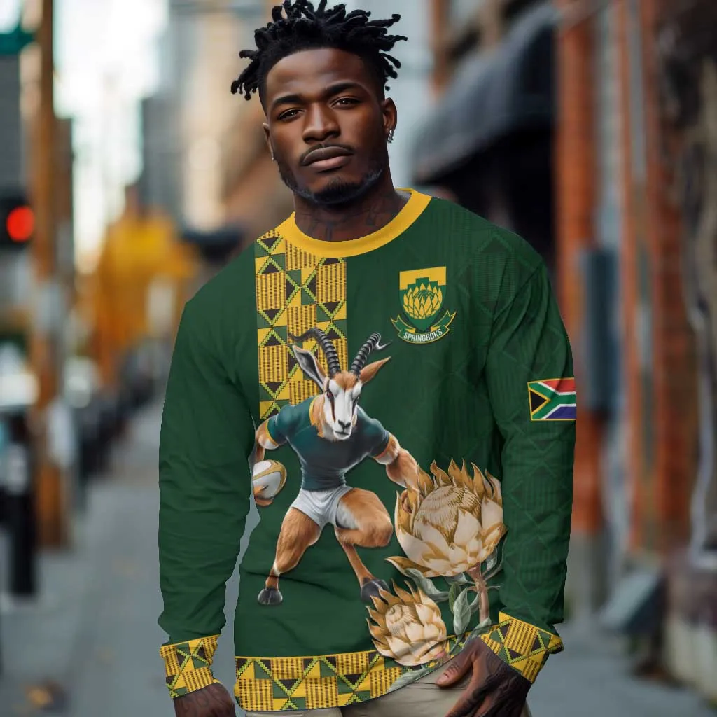 South Africa Rugby History World Champions Long Sleeve Shirt Springboks Make History LT9