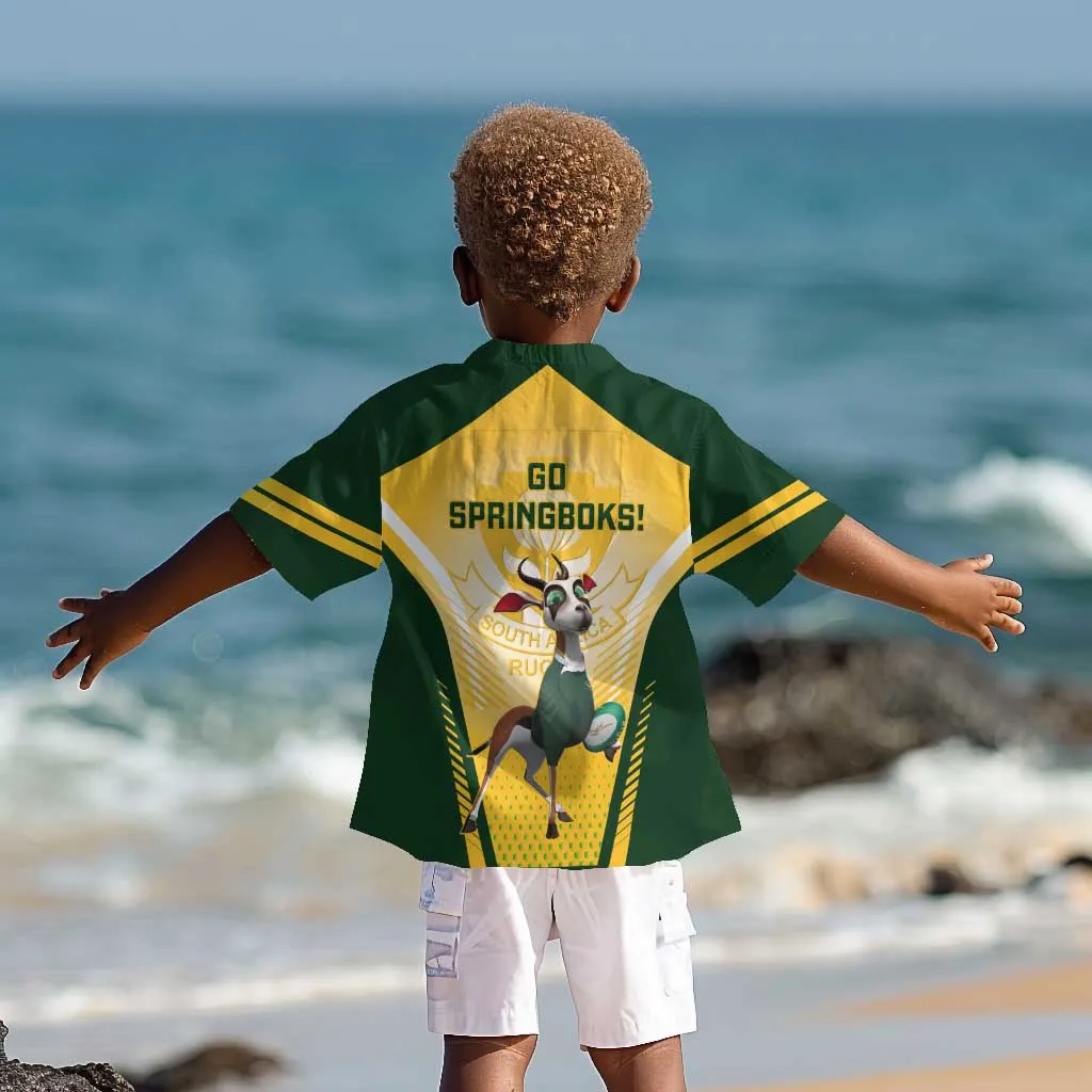South Africa Rugby Kid Hawaiian Shirt Cute Springboks Mascot LT14