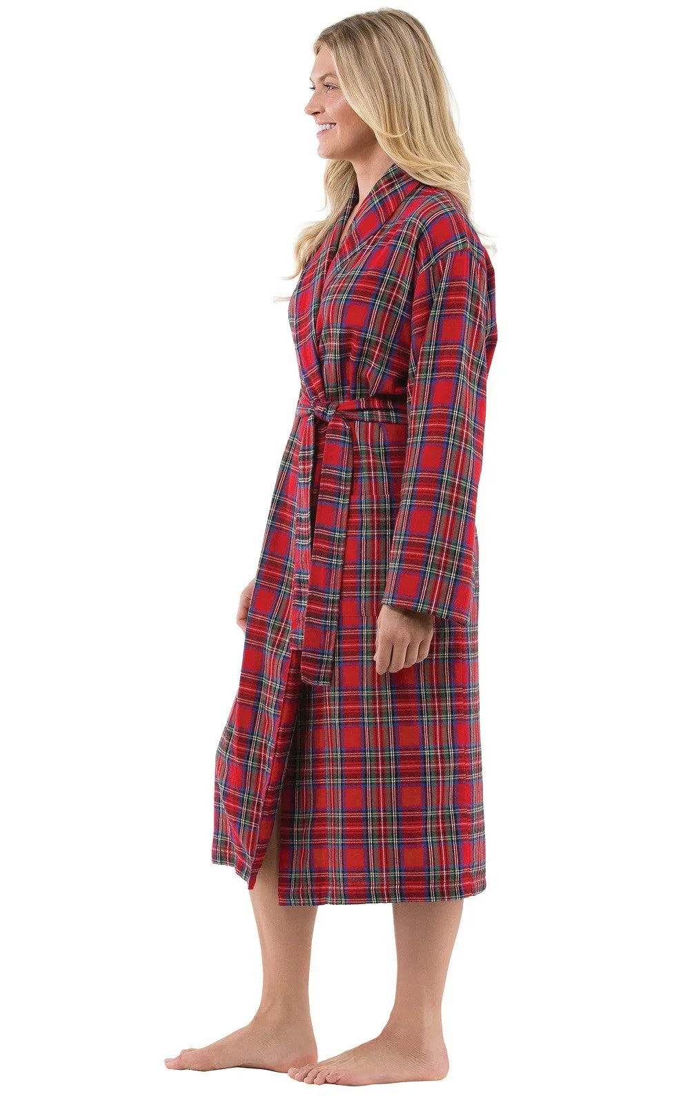 Stewart Plaid Flannel Robe