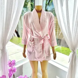 Storybook Heirlooms Light Pink Robe Size S Small Vintage Satin Soft Sleep Night