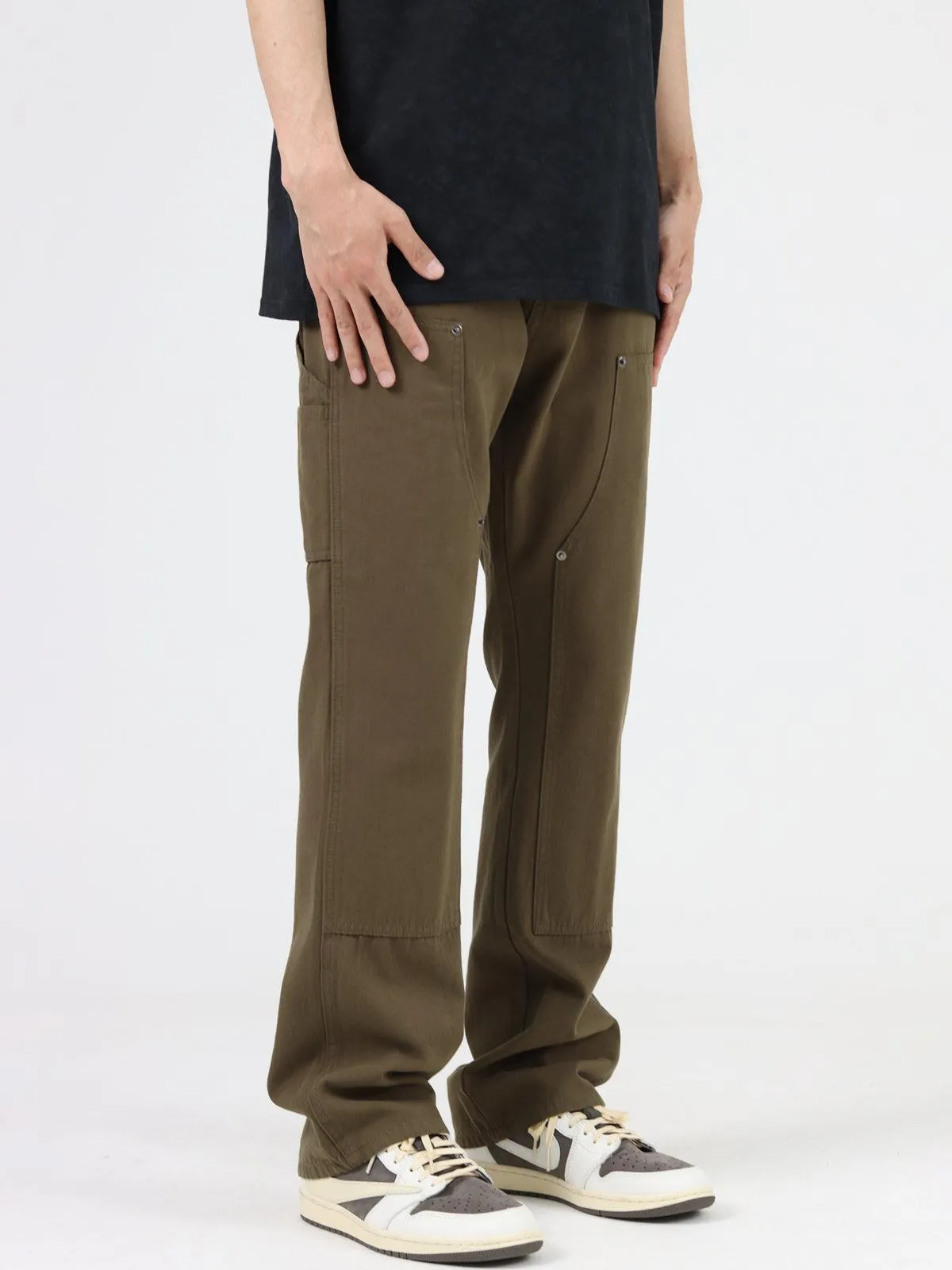 Straight-leg Denim Flared Trousers