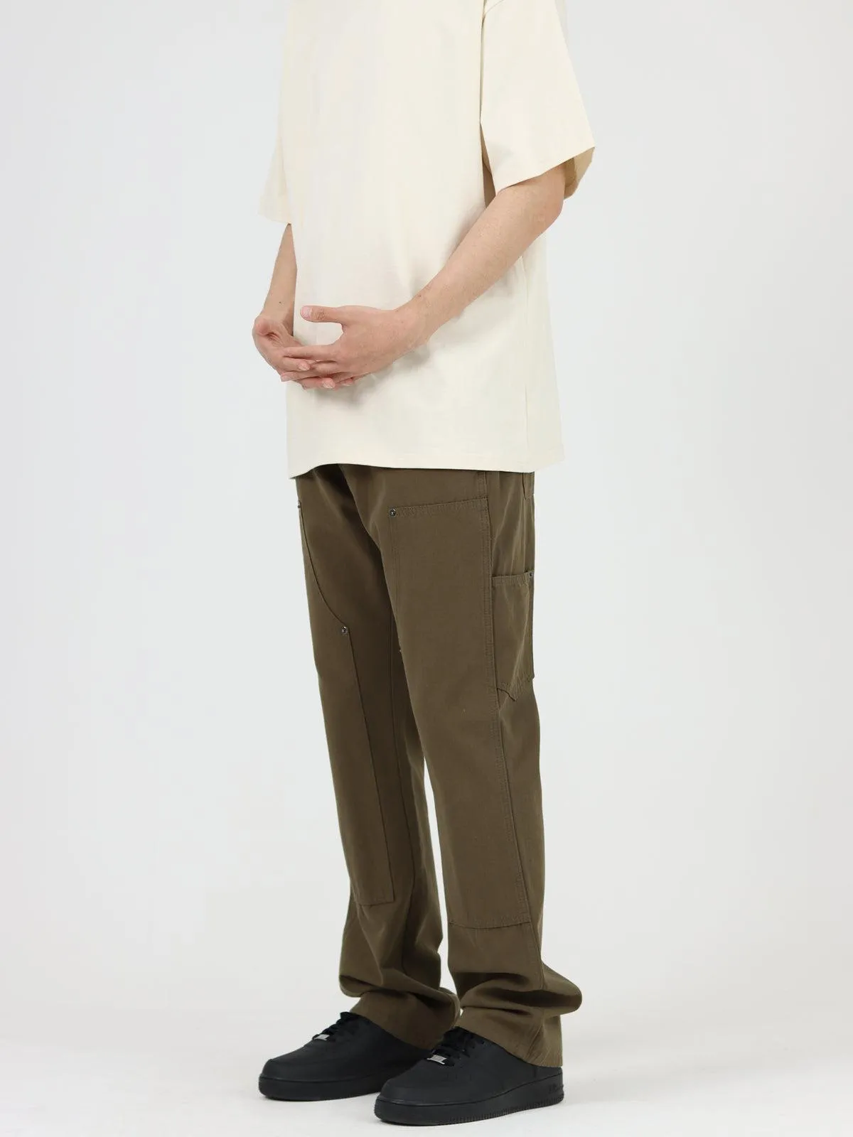 Straight-leg Denim Flared Trousers