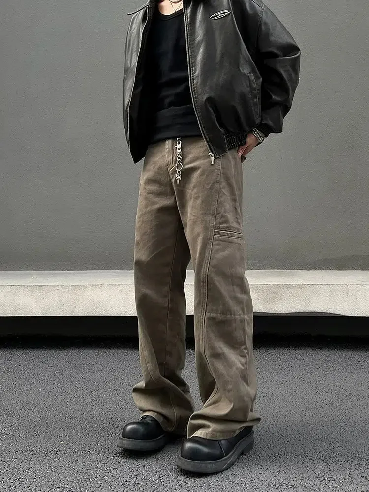 Straight Slim Brown Straight-leg Jeans