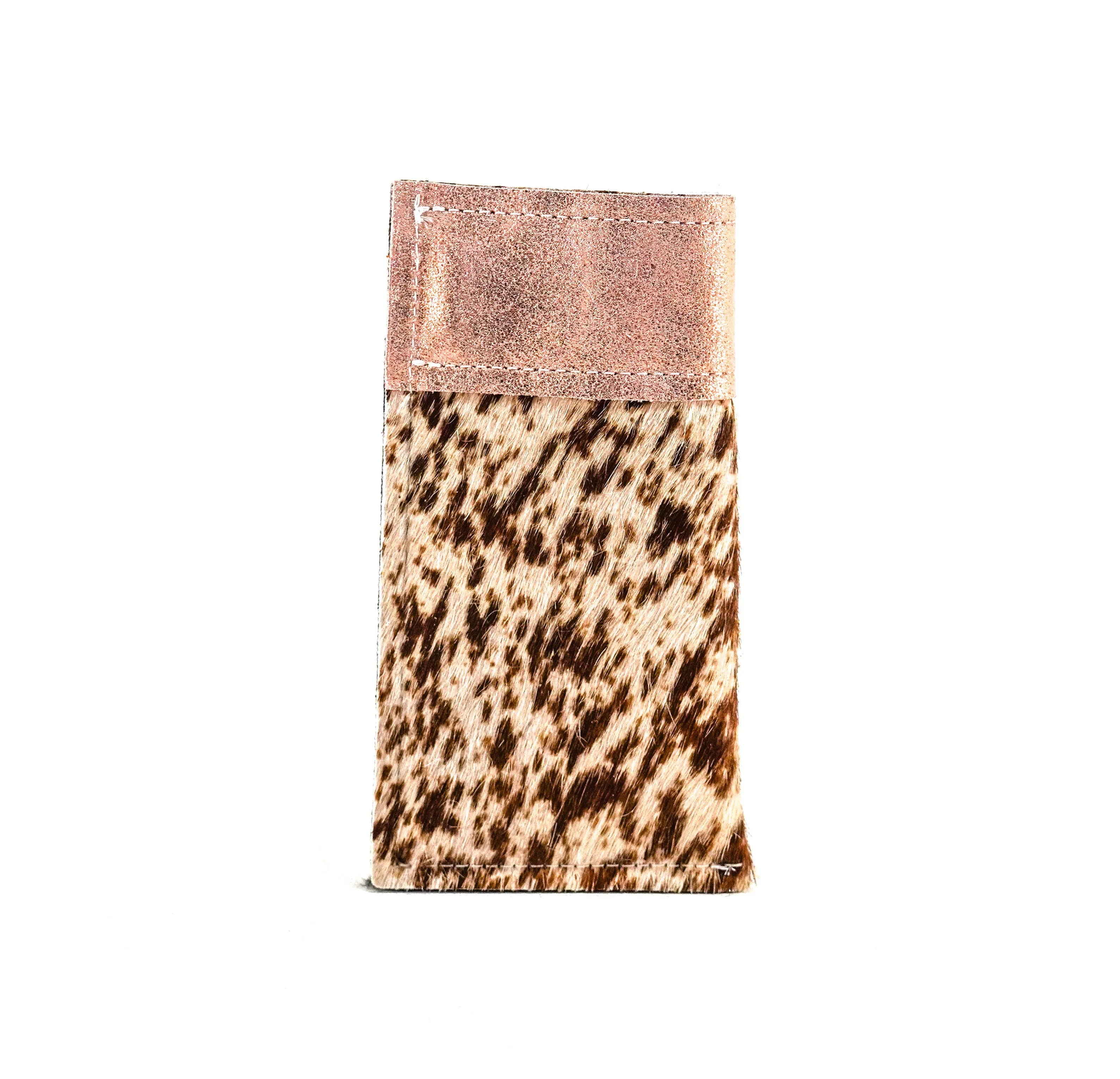 Sunglass Case - Chocolate & White w/ Rose Gold Glitter