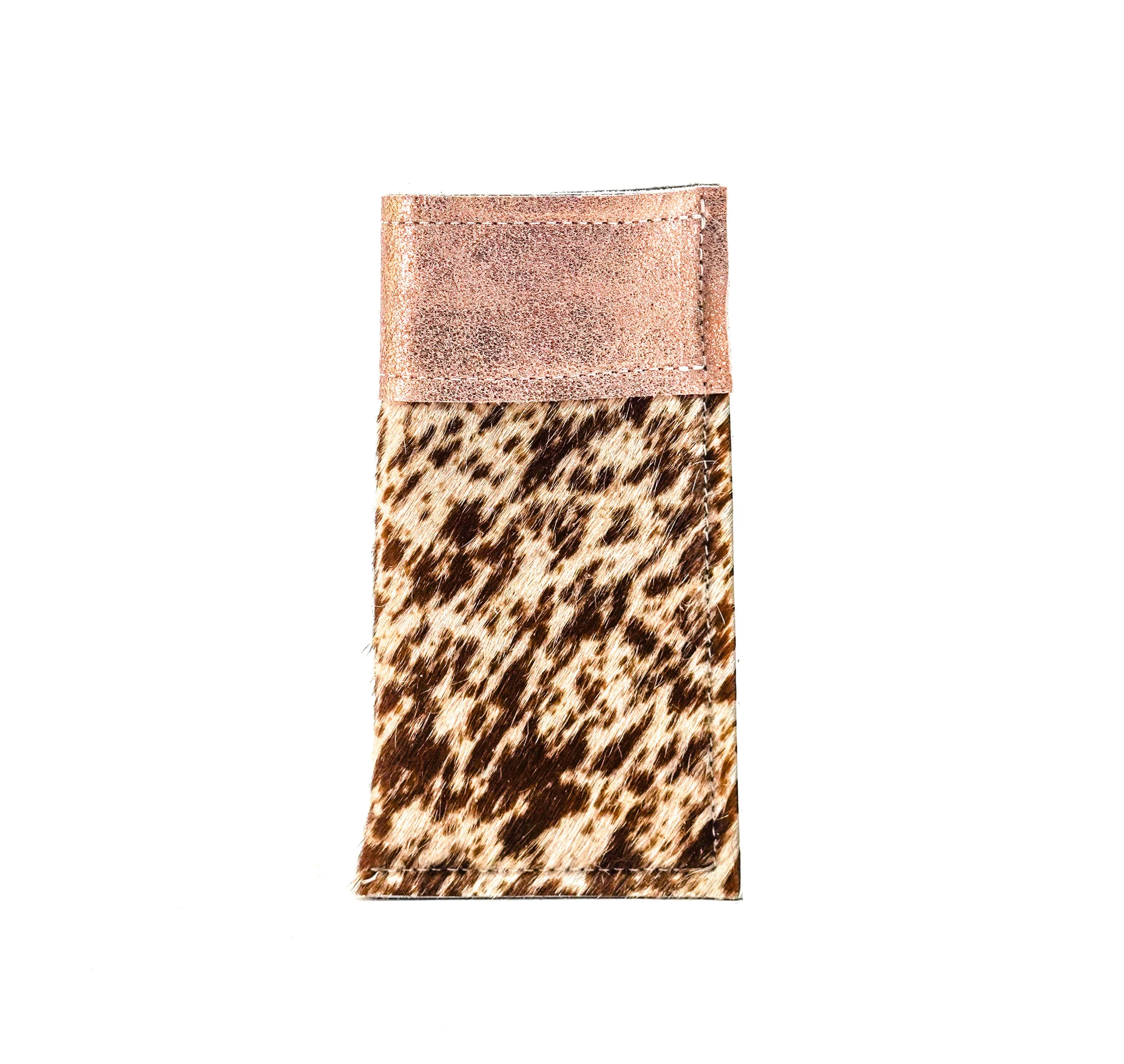 Sunglass Case - Chocolate & White w/ Rose Gold Glitter