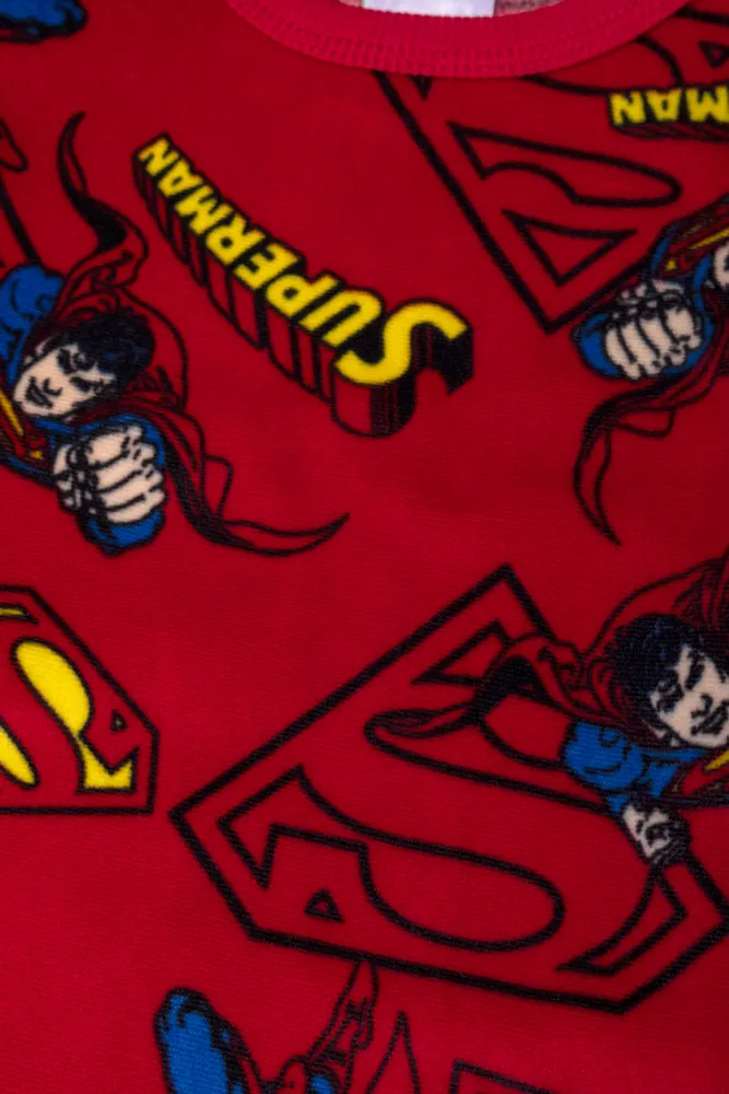 Superman Long Sleeve Fleece Pyjamas Red
