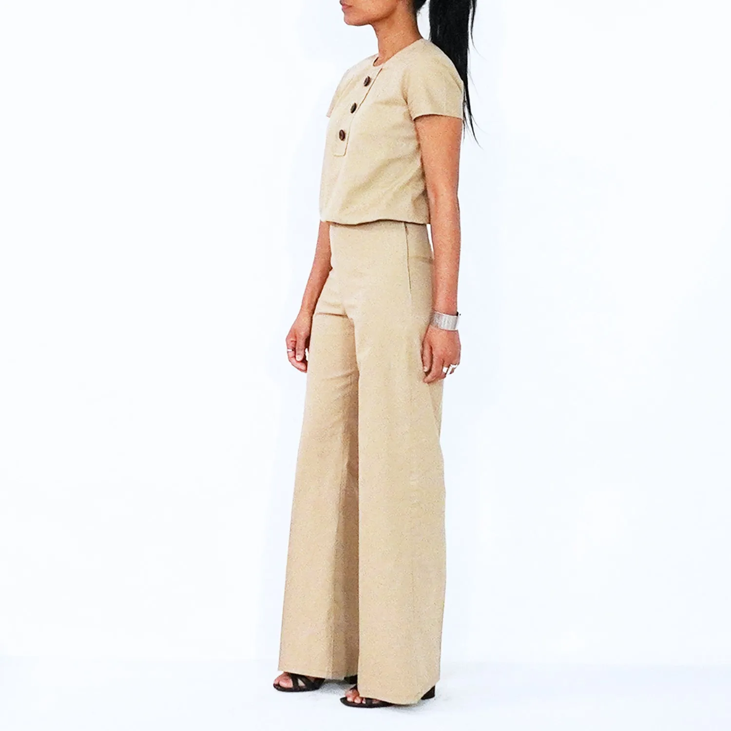 Tan Straight Leg Pants | ALPHONSINA