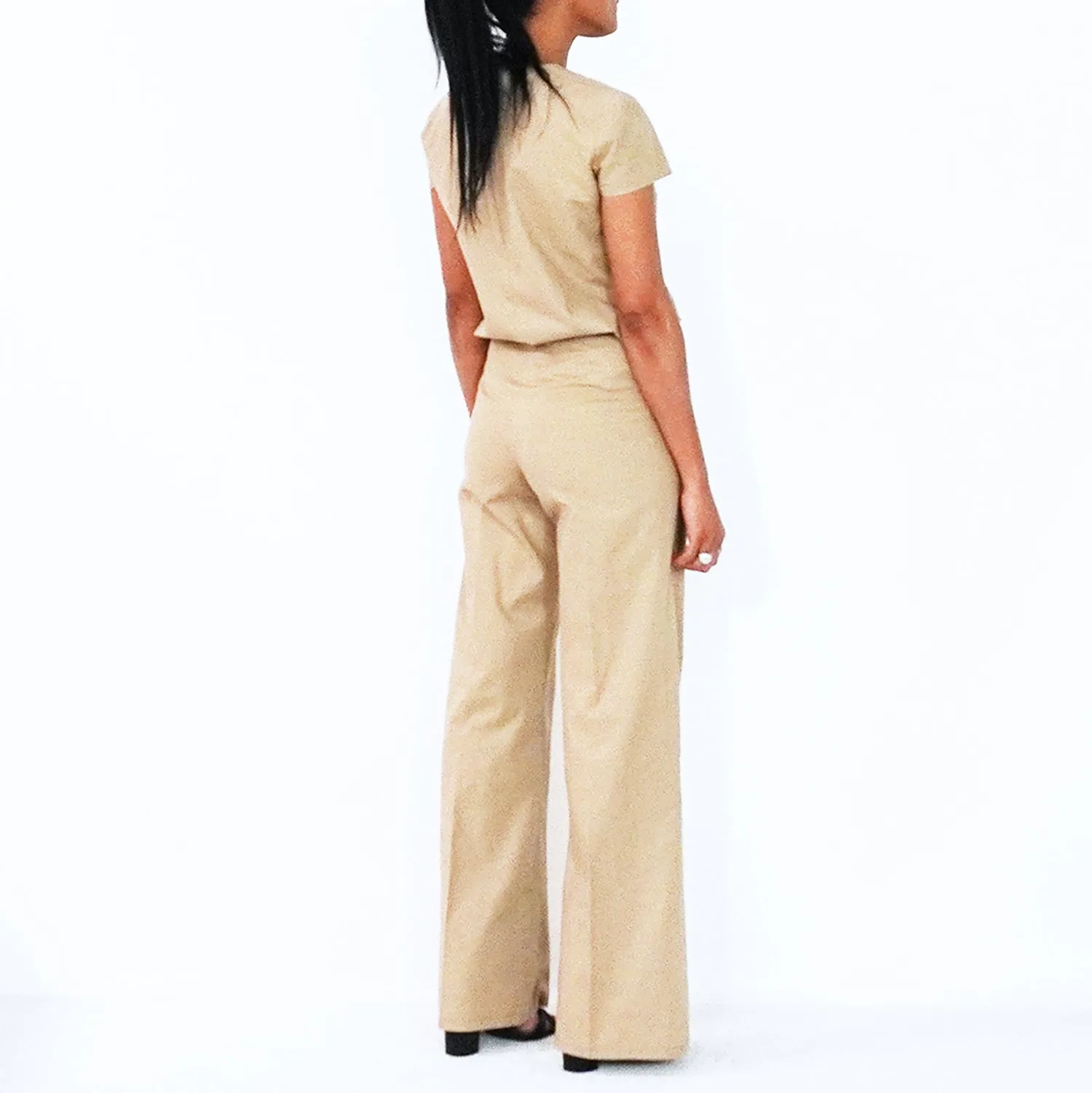 Tan Straight Leg Pants | ALPHONSINA