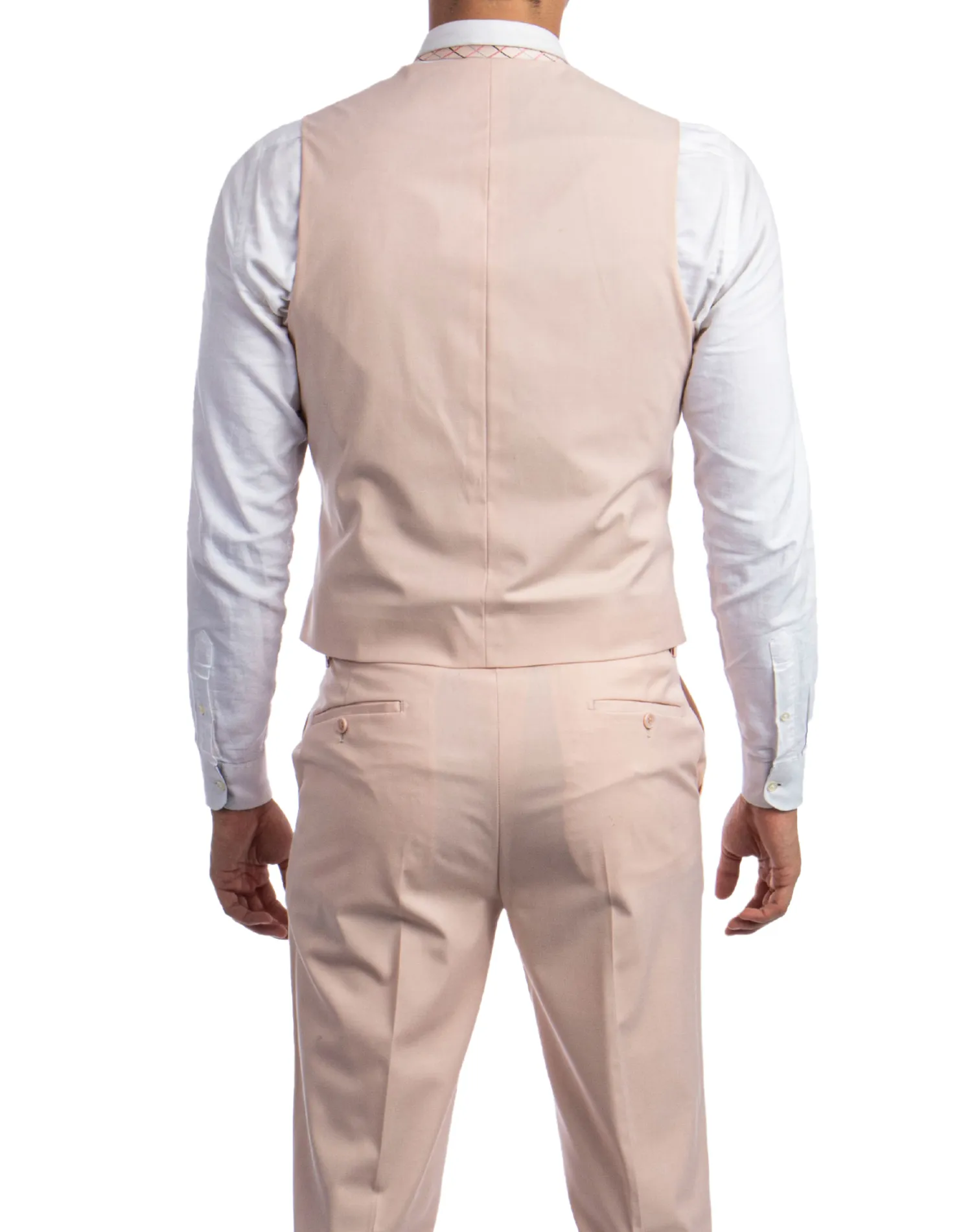 Tazzio Solid Ultra Slim Fit Vested Suit - Blush