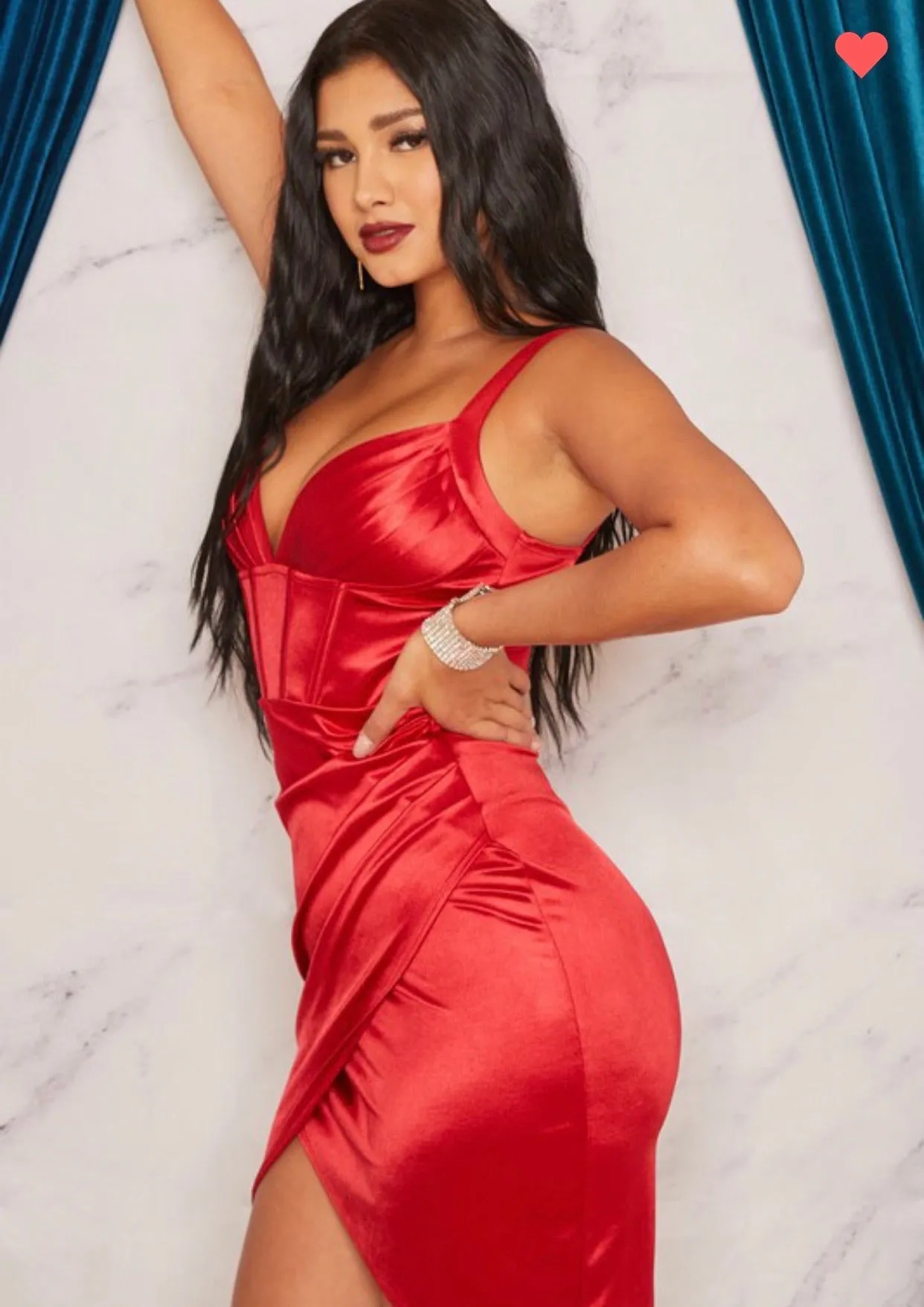 Thalia Silk Corset Dress x Ruby Red