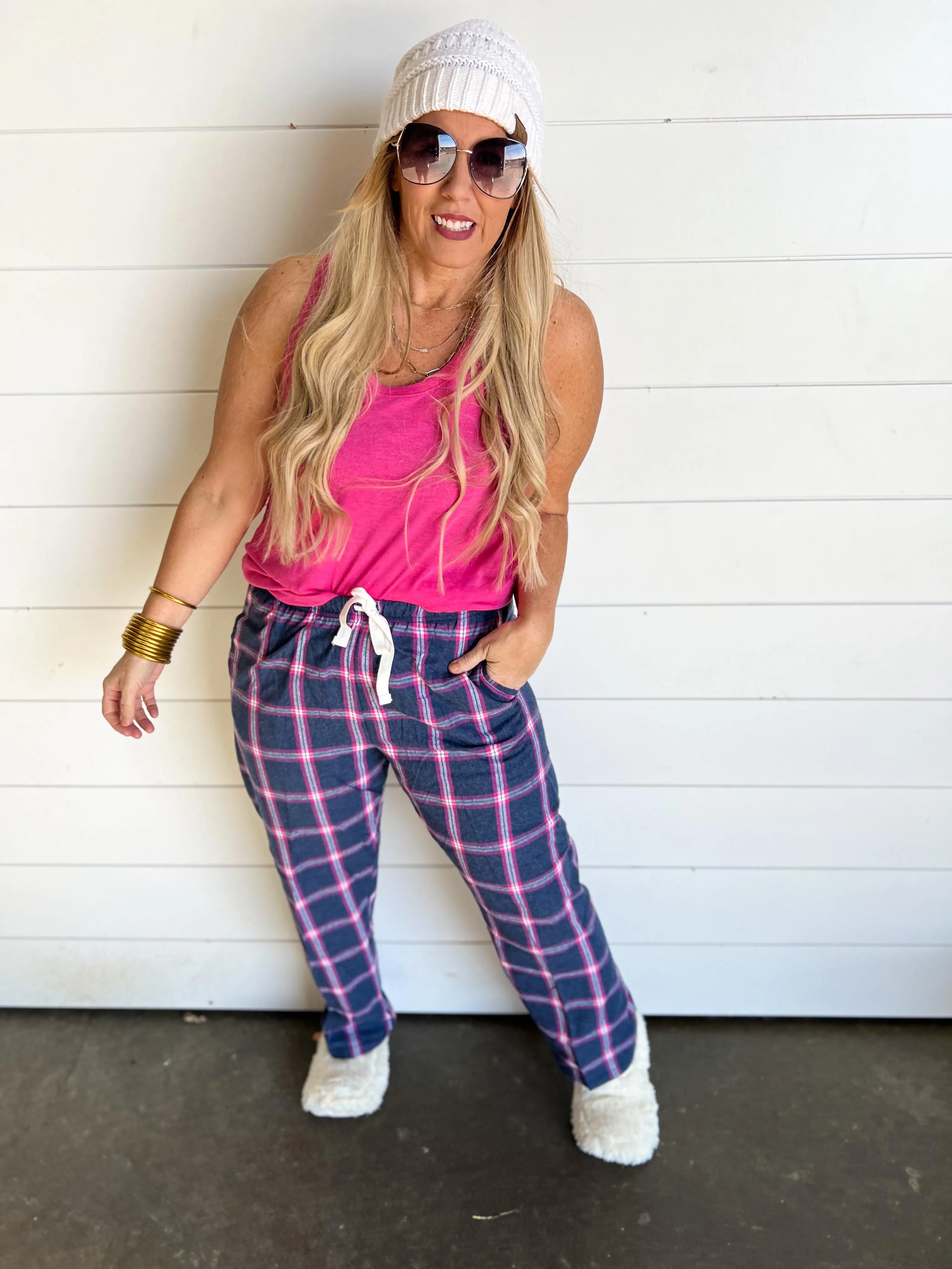 The Jessica Jammie Pants Navy Pink** - Final Sale