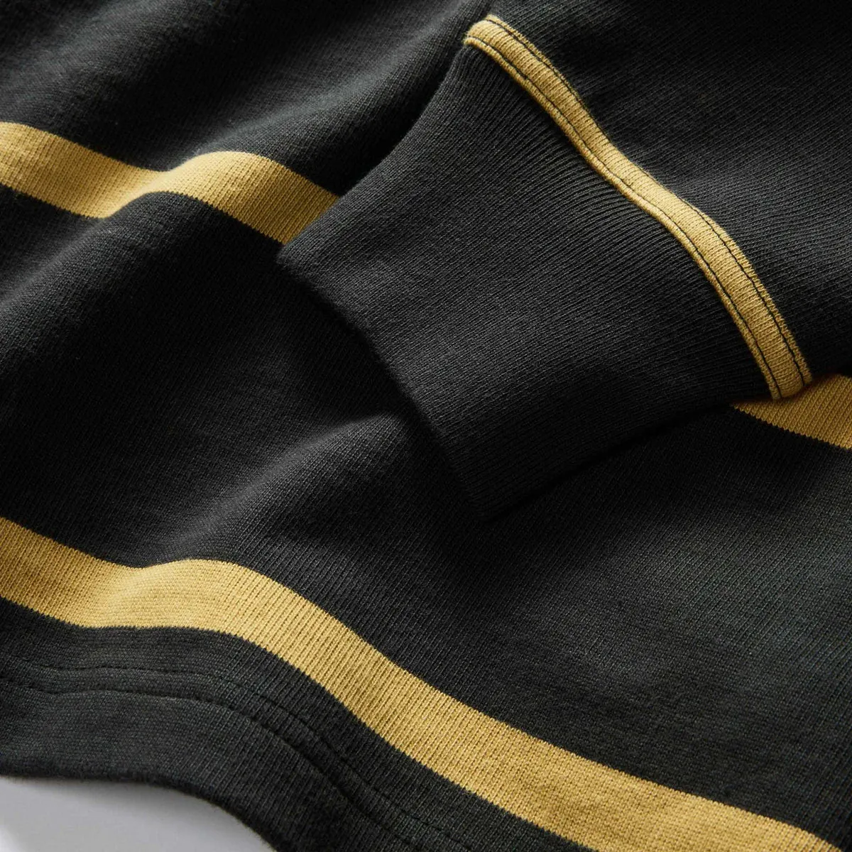 The Rugby Shirt in Faded Black Stripe
