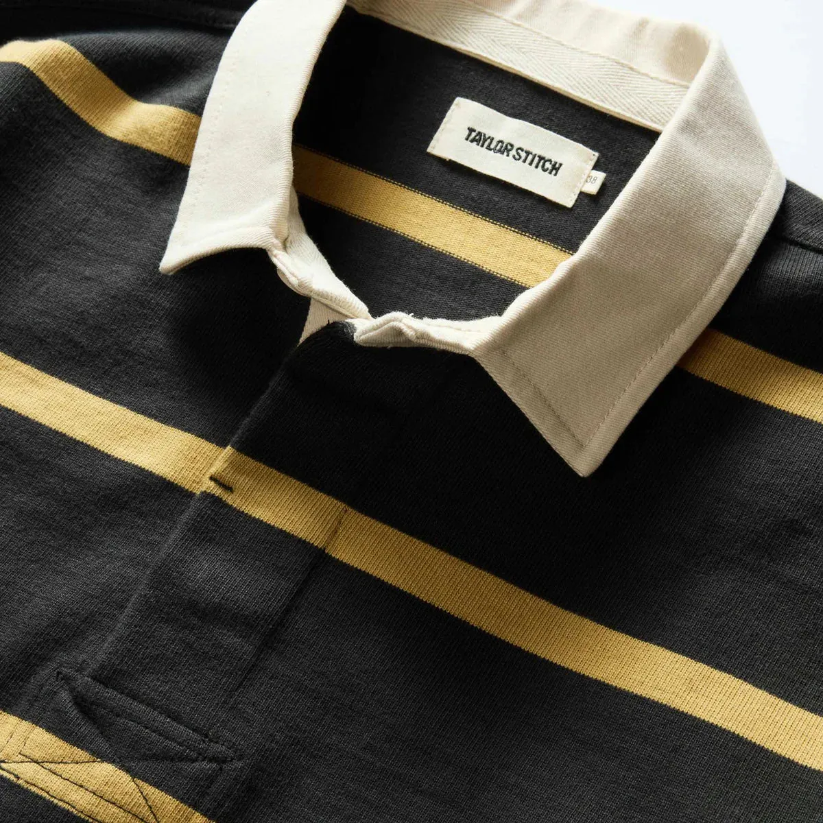The Rugby Shirt in Faded Black Stripe