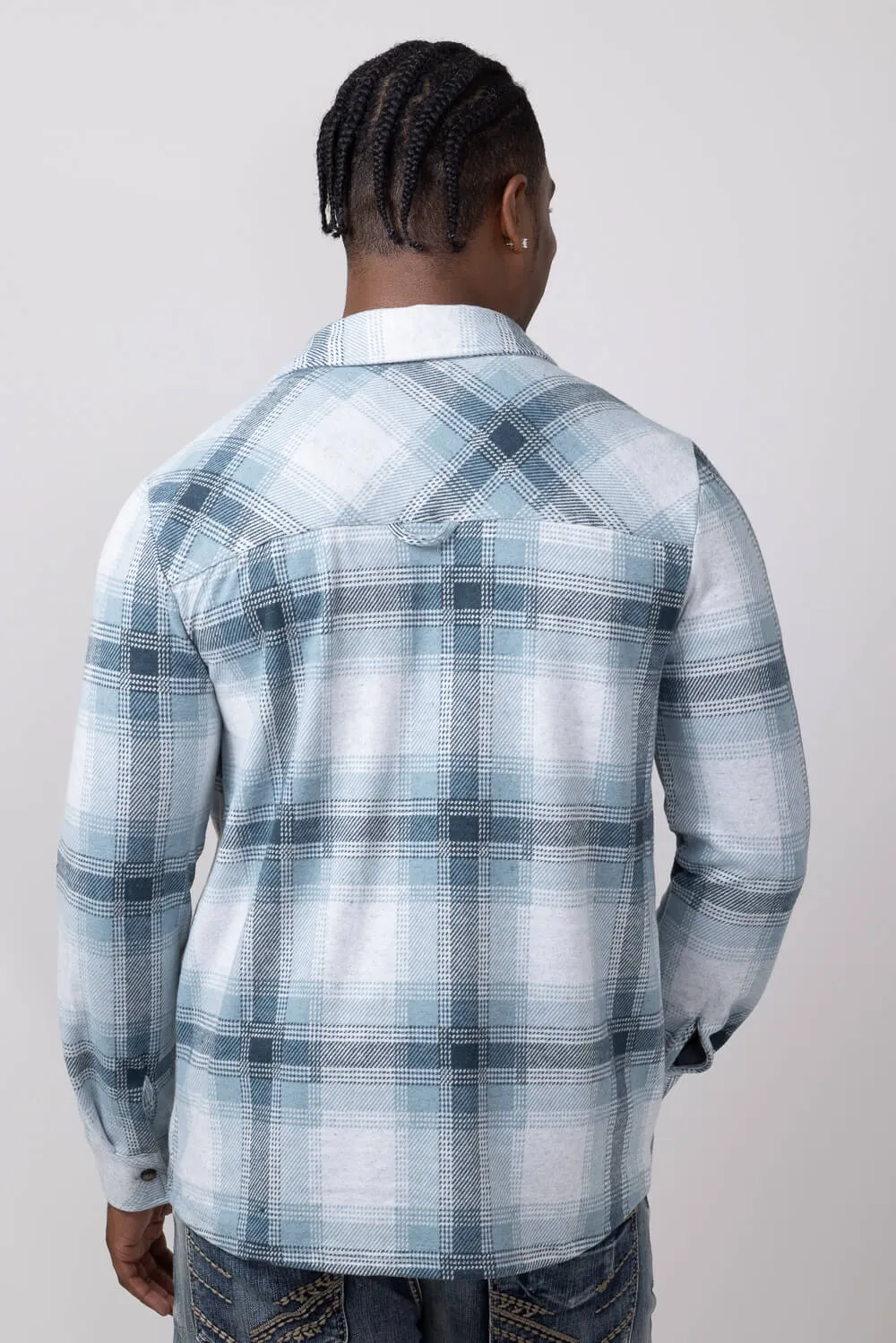 Thread & Supply Clark Shirt for Men in Cream Teal Plaid | T3184PVXTM-CREAM TEAL PLAID