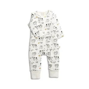 Tiny Twig Long Sleeve Zipsuit Farm Aminals