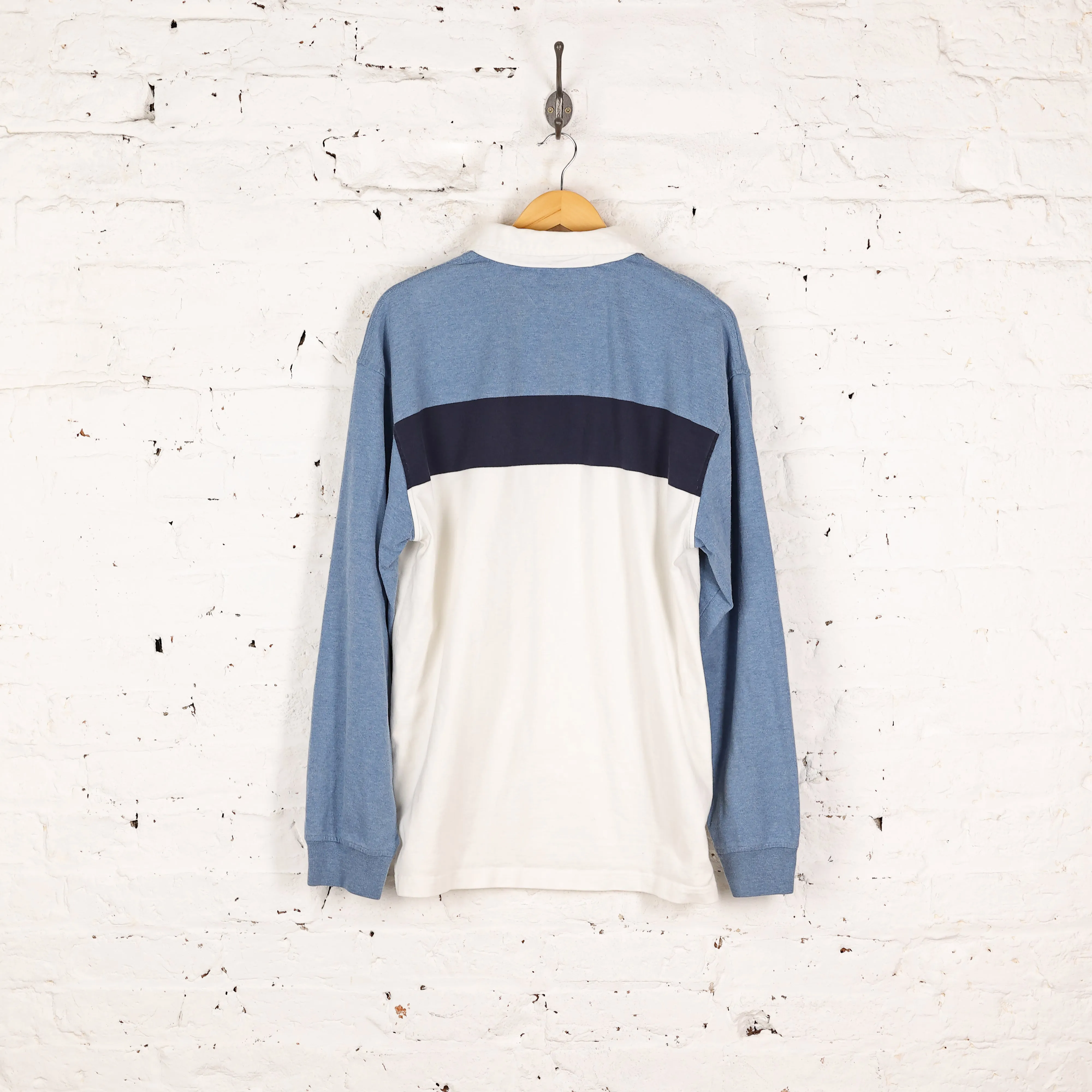 Tommy Hilfiger Rugby Style Long Sleeve Polo Shirt - White - XL