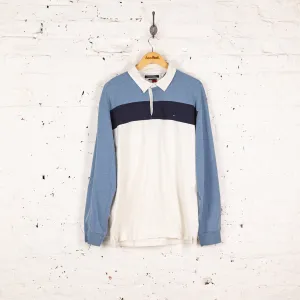 Tommy Hilfiger Rugby Style Long Sleeve Polo Shirt - White - XL