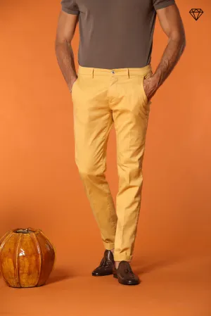 Torino men's chino pants in fine cotton and lyocell tricot slim fit ①