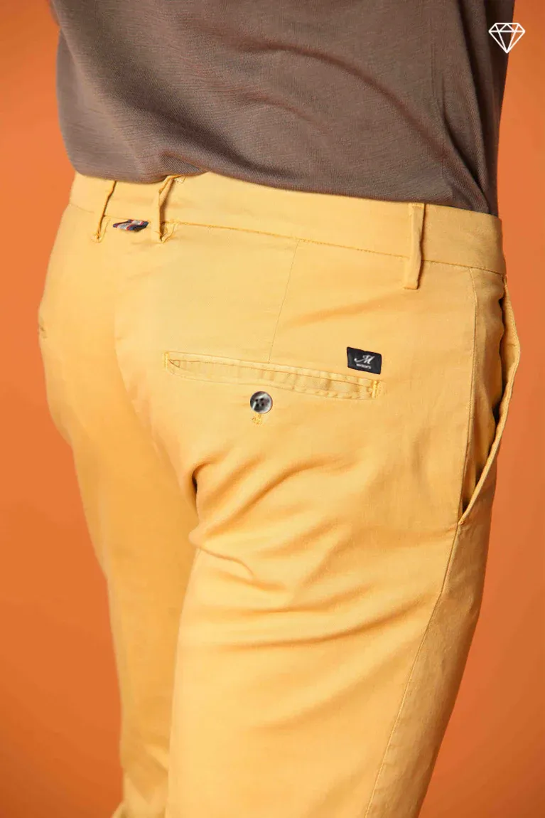 Torino men's chino pants in fine cotton and lyocell tricot slim fit ①
