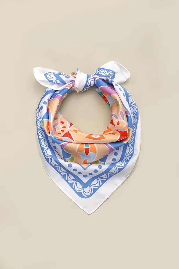 TRIBAL PRINT SILKY FEEL BANDANA SCARF | 40SC614