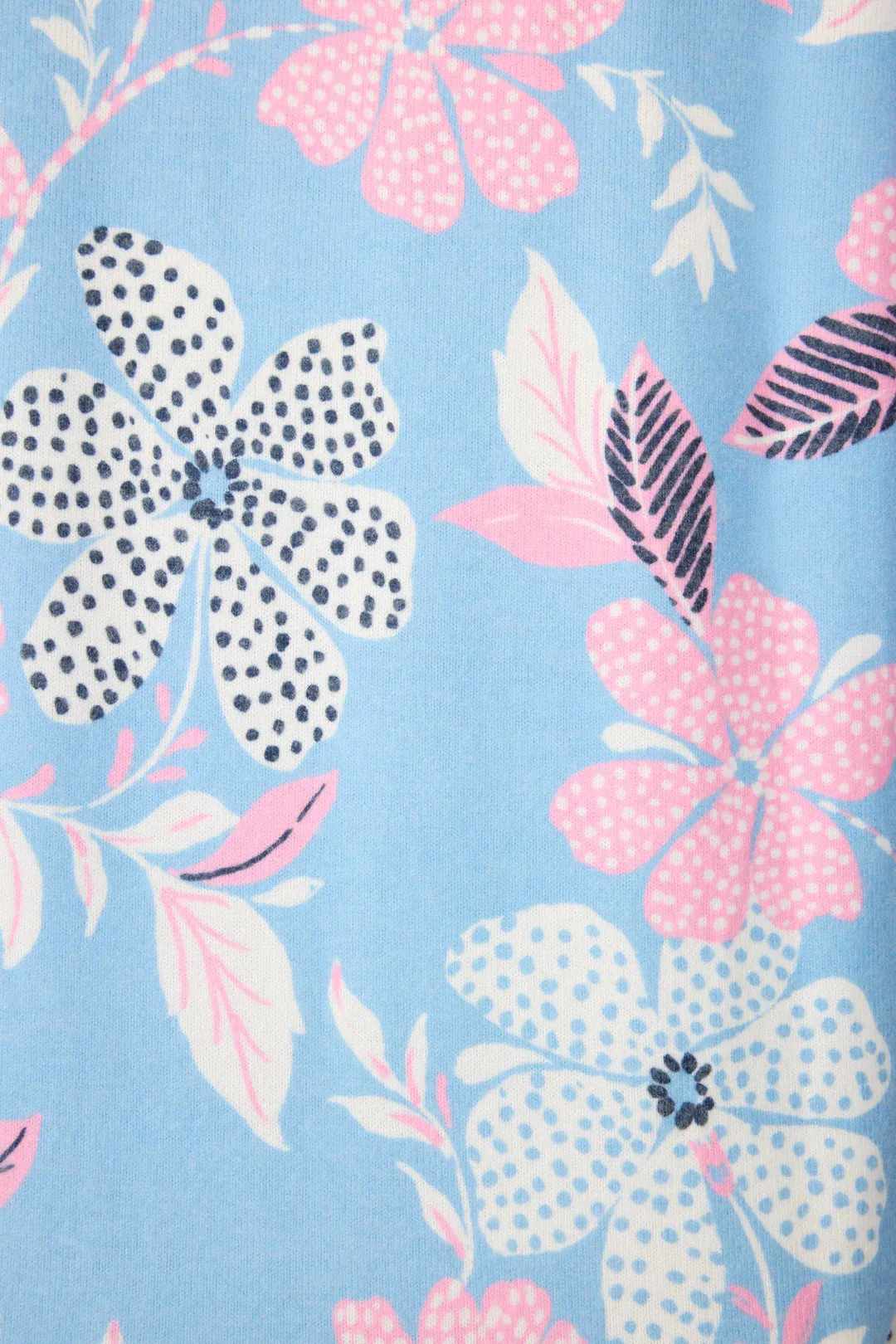 Tropic Garden Night Sleepwear Shirt In Bright Blue - P.J. Salvage