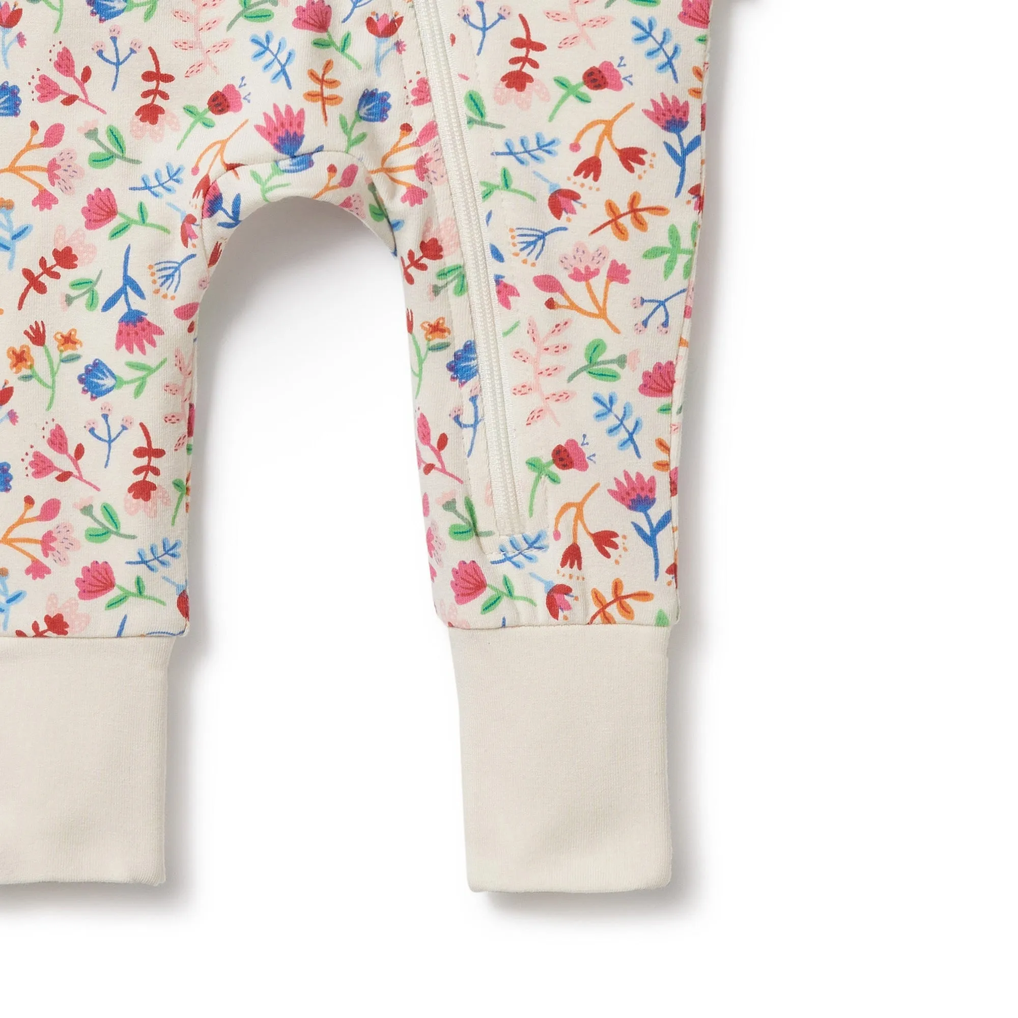 Tropical Garden Organic Zipsuit with Feet