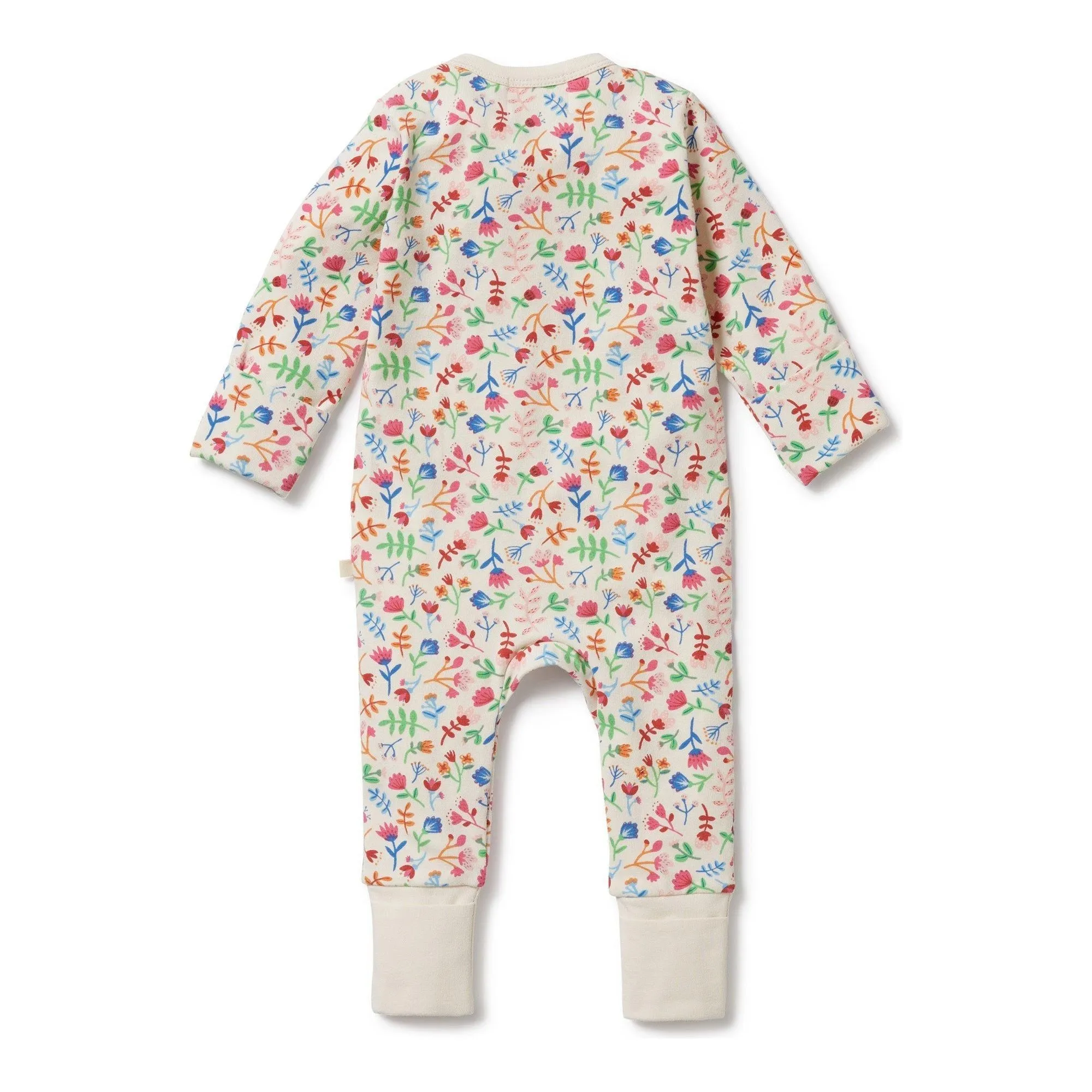 Tropical Garden Organic Zipsuit with Feet
