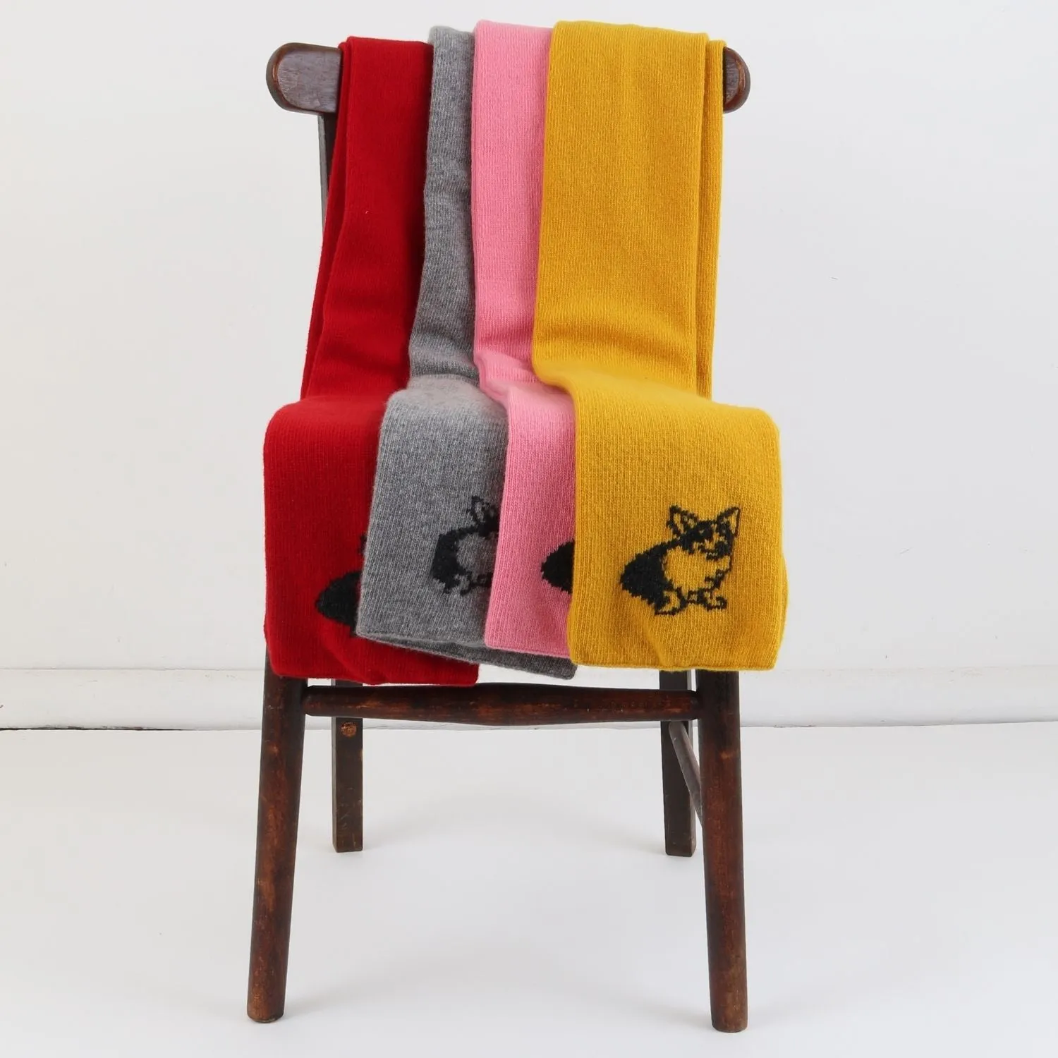 Unisex Corgi Dog Long Wool Scarf