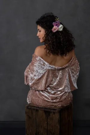 Velvet Kimono Robe - Champagne