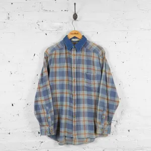Vintage Plaid Shirt - Blue/Brown - M