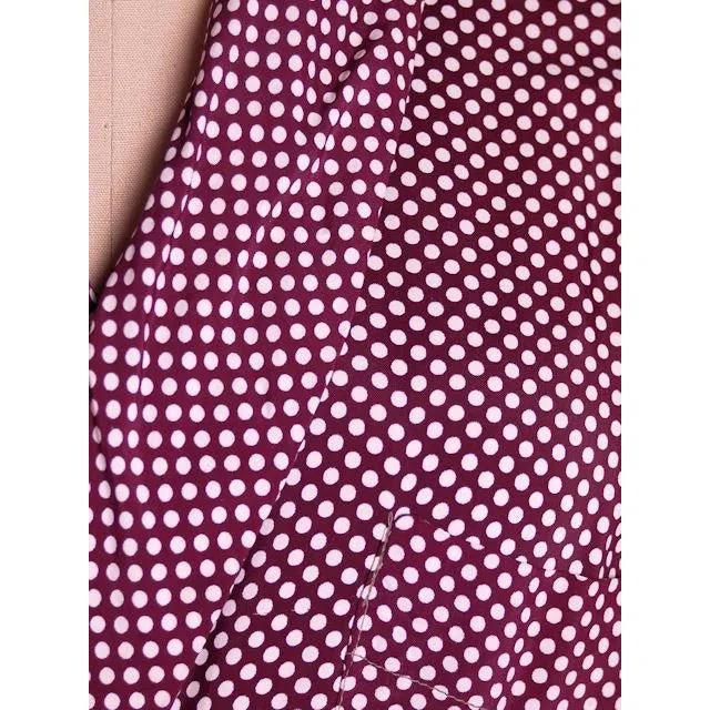 Vintage Unisex Rayon Robe Polka Dot Marvin-Tex 1940s Maroon M-L