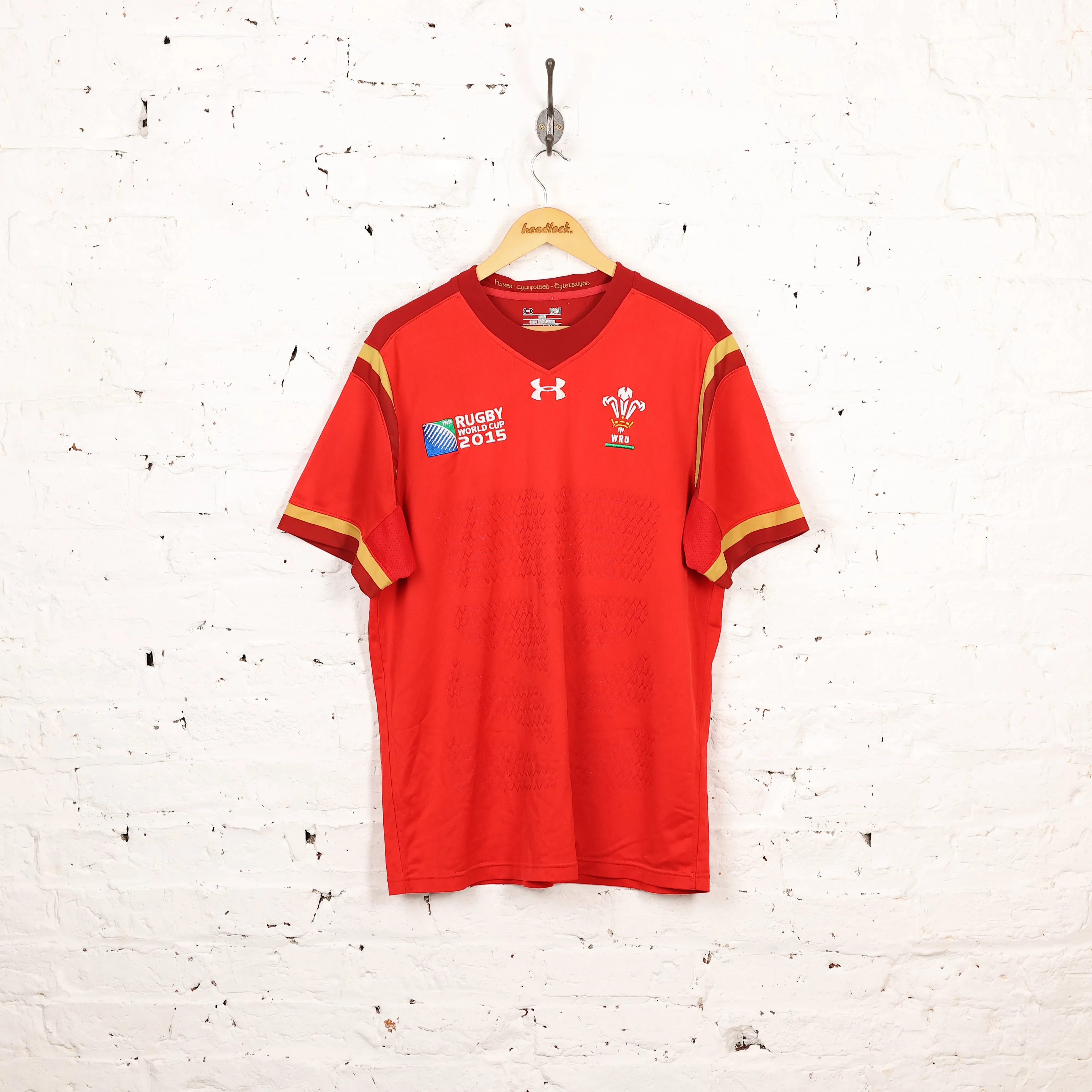 Wales 2015 Under Armour Rugby Shirt - Red - L
