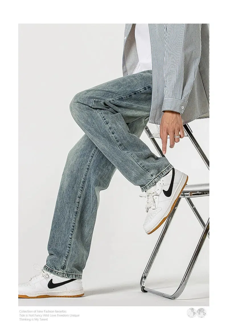 Washed Regular Fit Straight-leg Jeans