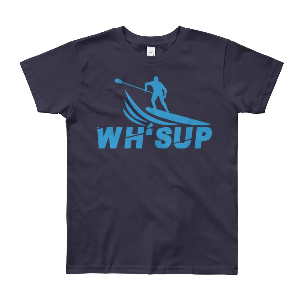 Watchill'n® 'WH-SUP Paddle Boarding' - Youth Short Sleeve T-Shirt (Blue)