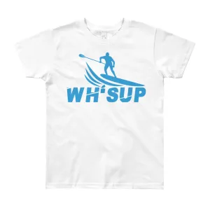 Watchill'n® 'WH-SUP Paddle Boarding' - Youth Short Sleeve T-Shirt (Blue)