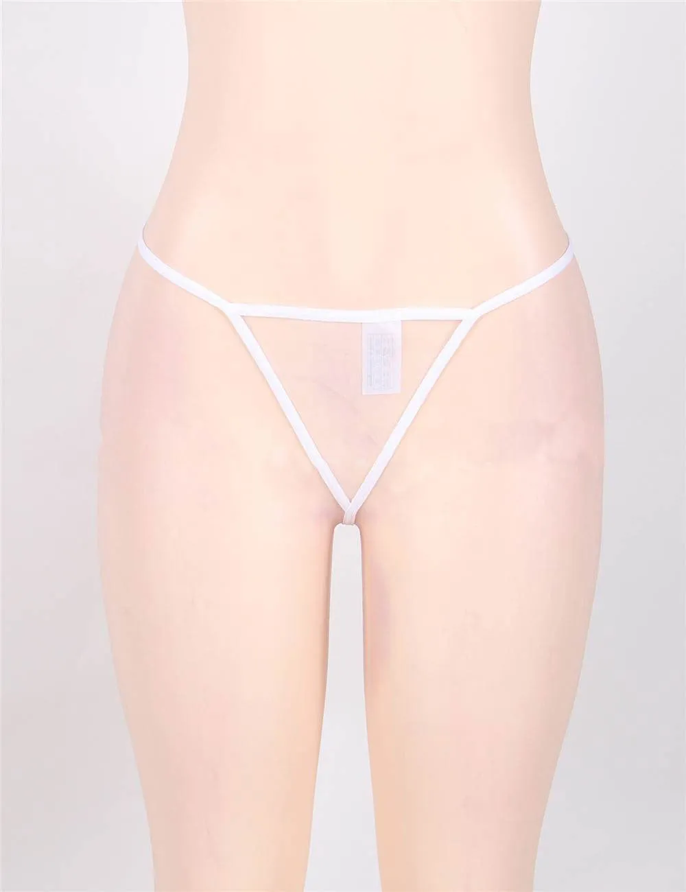 White & Black & Blue Long Sleepwear Delicate Lace Gow