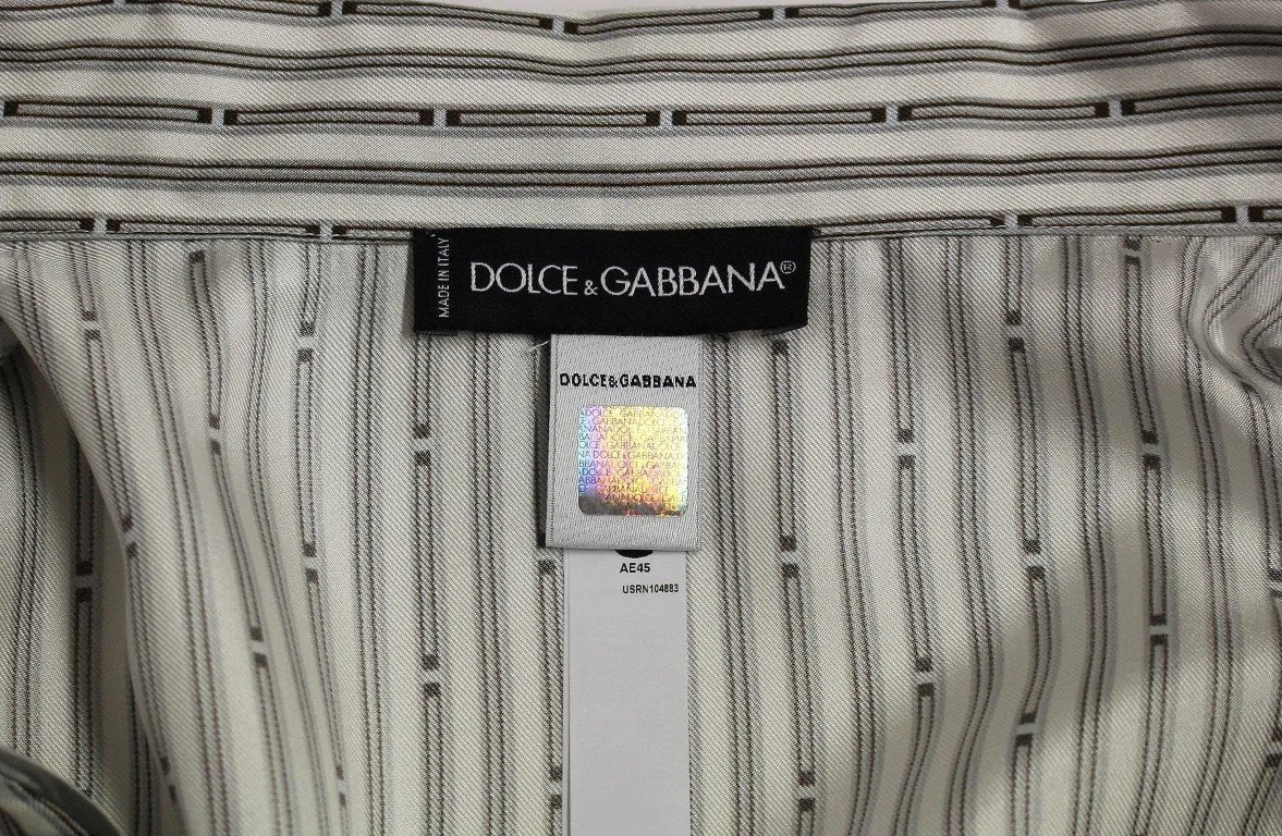 White Striped SILK Pajama Nightshirt Sleepwear