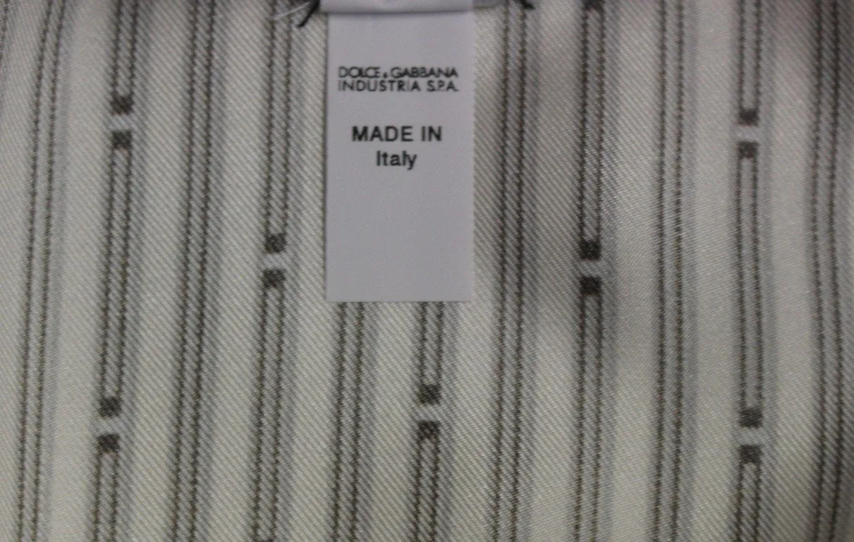 White Striped SILK Pajama Nightshirt Sleepwear