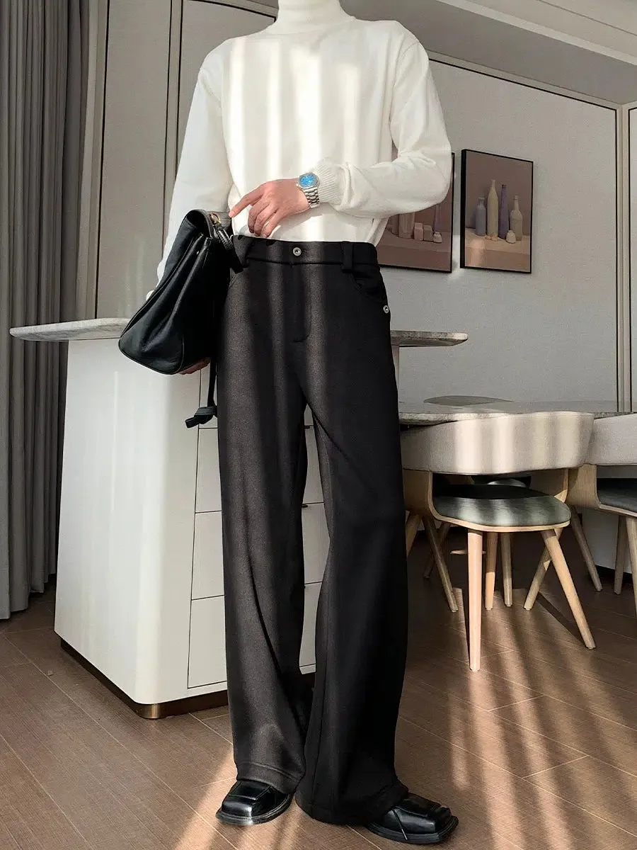 Wide-leg Plus Velvet Straight Pants