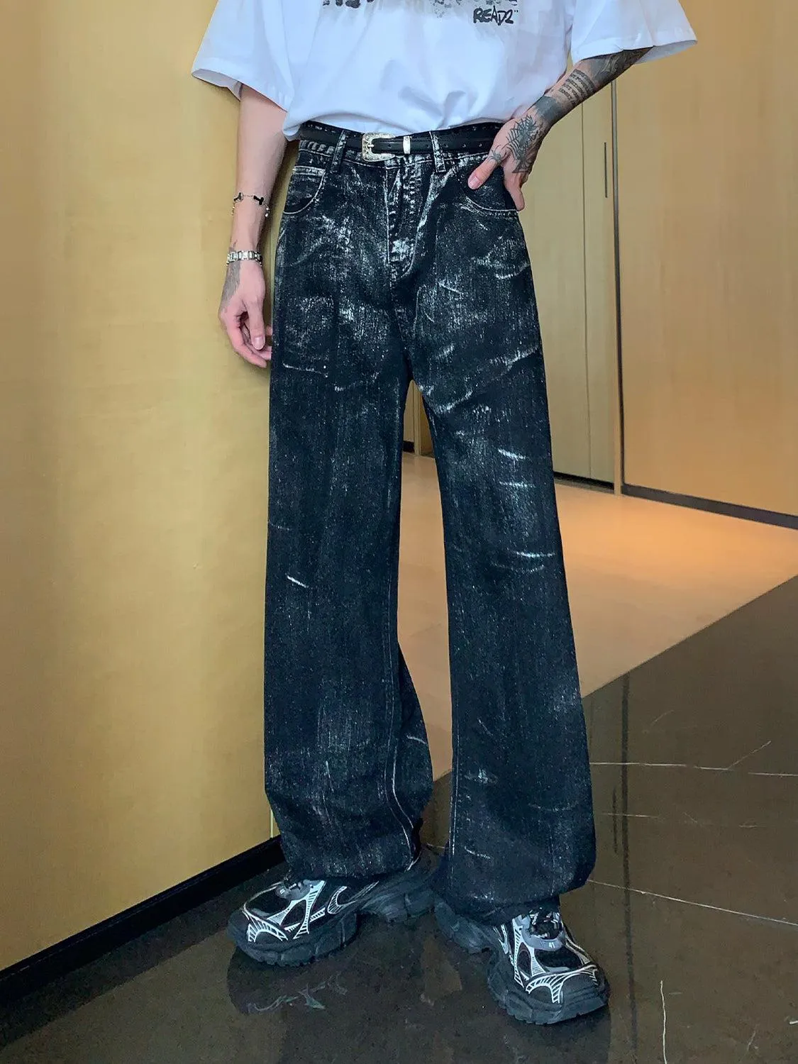 Wide-leg Straight-leg Jeans