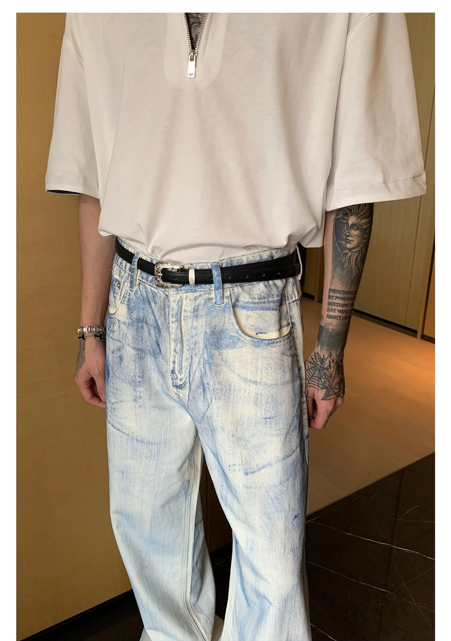 Wide-leg Straight-leg Jeans