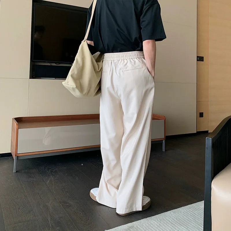 Wide-leg Straight Linen Pants