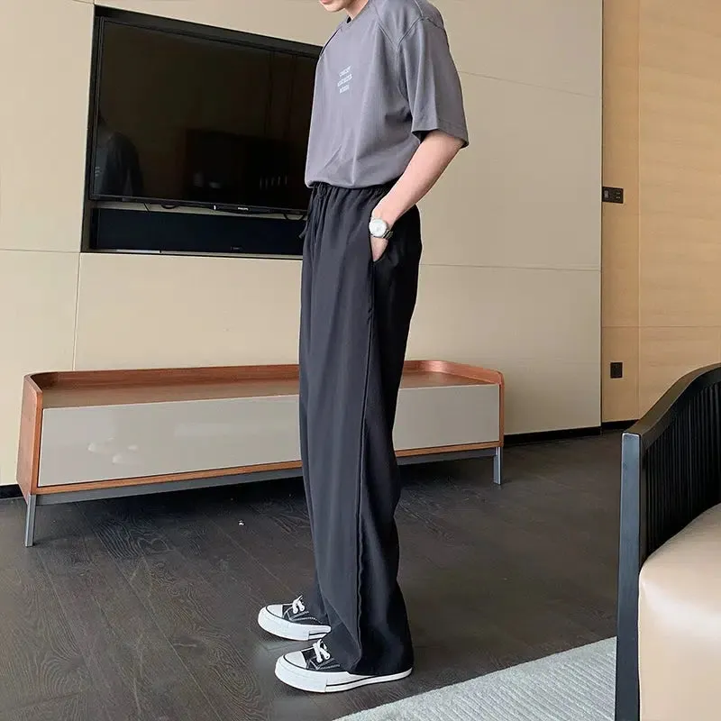Wide-leg Straight Linen Pants