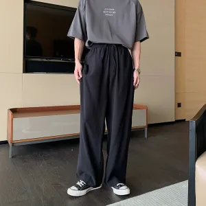 Wide-leg Straight Linen Pants