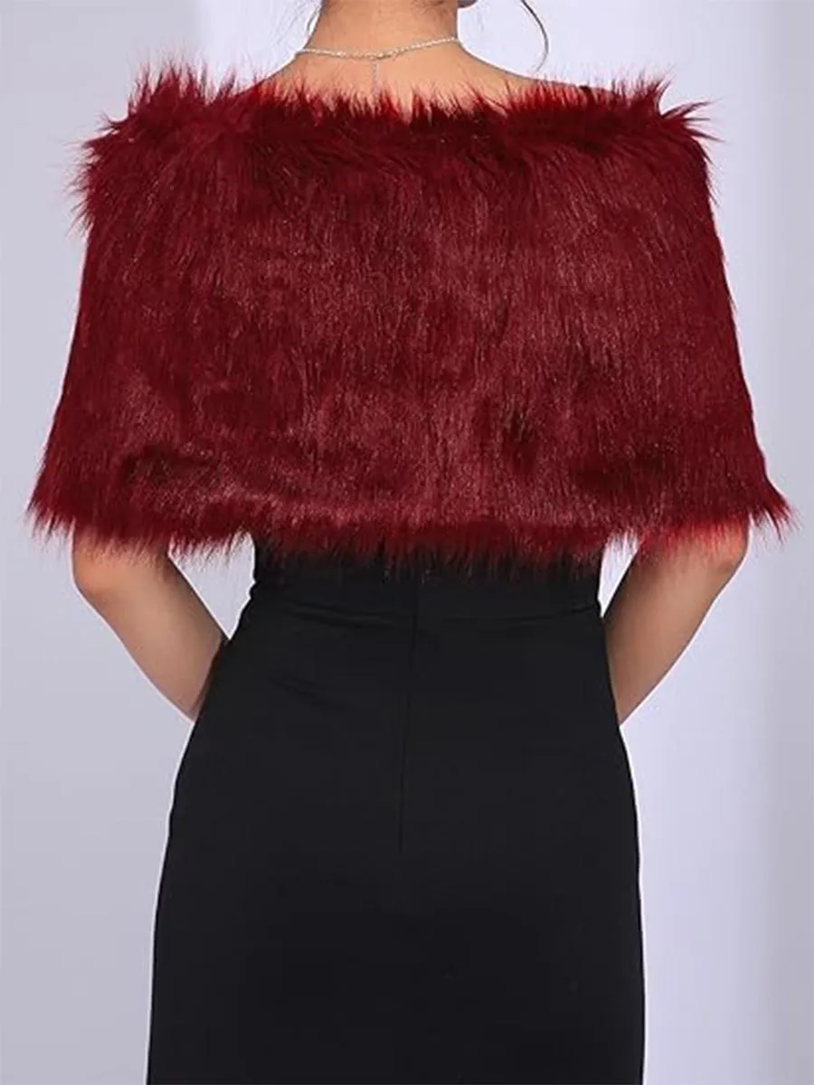 Winter Faux Fur Shawl